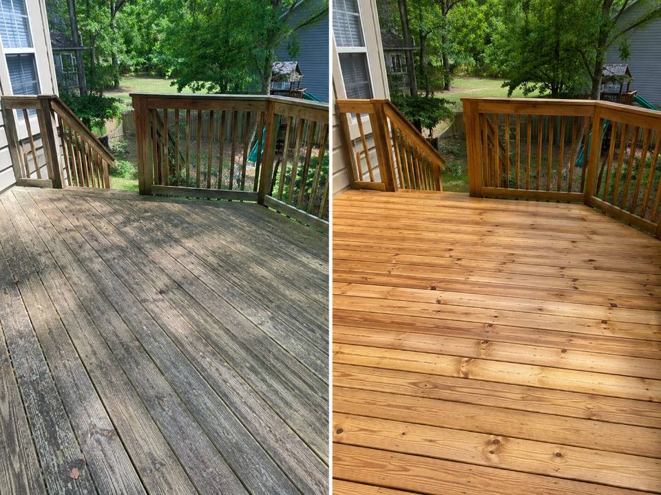 Deck cleaning before and after in Halifax